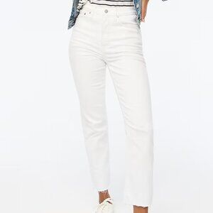 J. Crew Factory Women's White Straight Leg Jeans